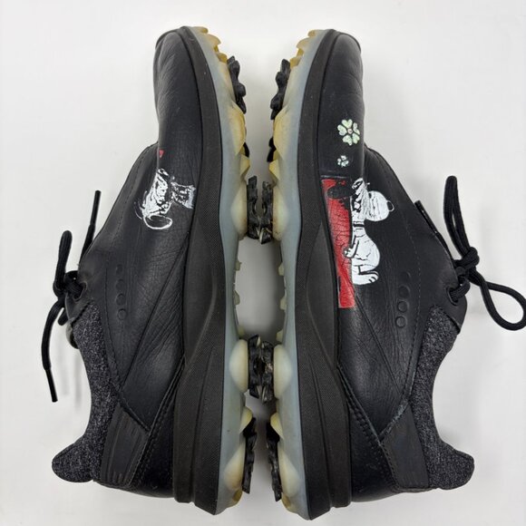 ECCO Golf Shoes Womens 37 Snoopy Prints Black YAK Leather - Picture 11 of 12